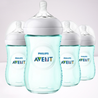 Biberón Natural Philips AVENT Verde azulado 4 unidades de  9 onzas c/u