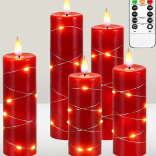 Guirnalda de luces rojas sin llama llama de gota de agua