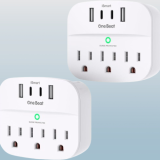 Paquete de 2 divisores de enchufes múltiples con protector