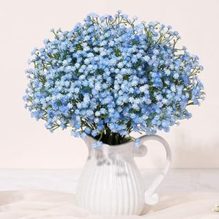 15 flores artificiales  azules