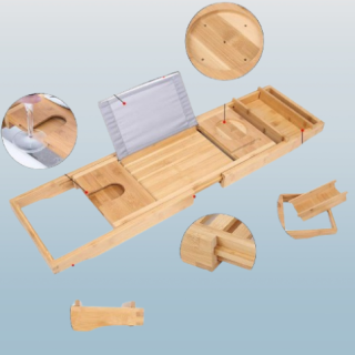 Bandeja Caddy para banera de bambu