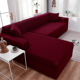 Protector de Sofá en L funda ajustable Vinotinto Izquierdo