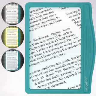 Lupa de página completa con 5 luces LED grandes color celeste