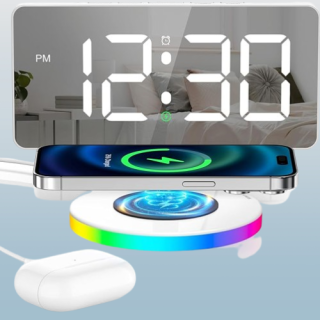 Reloj despertador digital con carga inalámbrica