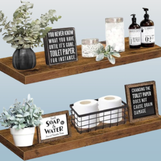 Estantes de bano de 36 pulgadas de largo chocolate