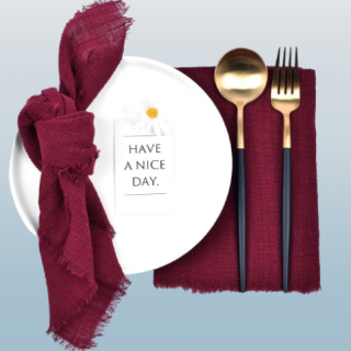 Servilletas de tela hechas a mano color borgona