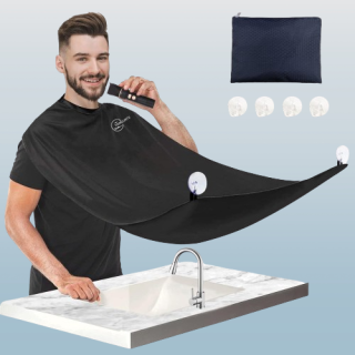 Delantal con babero para barba para hombres color negro