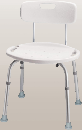 silla de baño con patas ajustables en altura  COLOR BLANCO