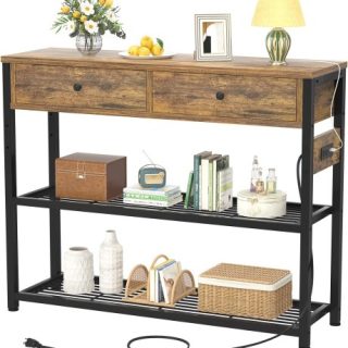 Mesa de entrada con salidas y puertos USBh