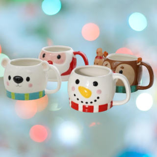 Juego de 4 tazas de cafe de navidad de 13 onzas