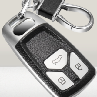 Funda para llavero Audi con llavero de cuero para llaves llave A4 A5 A6 Q3 Q5 Q7