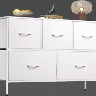 Cómoda con 5 cajones para dormitorio blanco