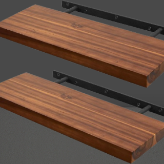 Juego de 2 estantes flotantes de madera de acacia de 17&ampquot