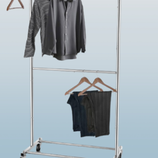 Perchero de doble barra organizador con ruedas