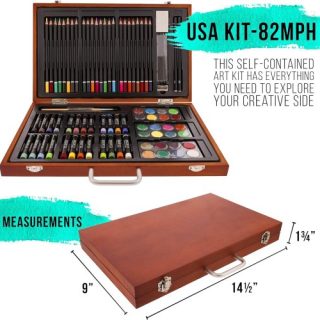 Juego de creatividad artística 82 piezas en estuche de madera