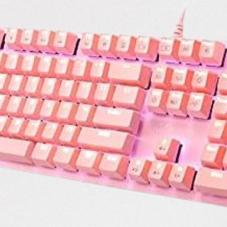 Teclado mecánico K75M – 104 teclas – con interruptores Cherry MX Brown color rosa