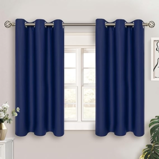 Cortinas BGment opacas con ojales 2 paneles color Navy