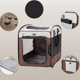 Perrera y jaulaspara perros medianos COLOR MARRON