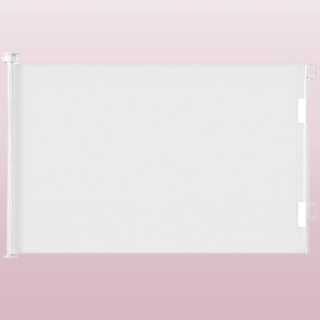 Puerta de bebe retractil para escaleras color blanco