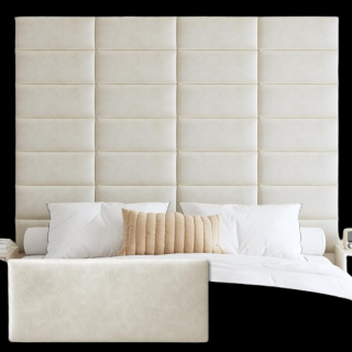 Cabecera tapizada de cuero para montar en la pared