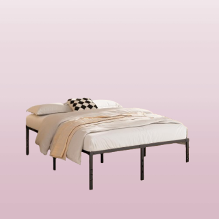 Marco de cama de 18 pulgadas de alto plataforma resistente.