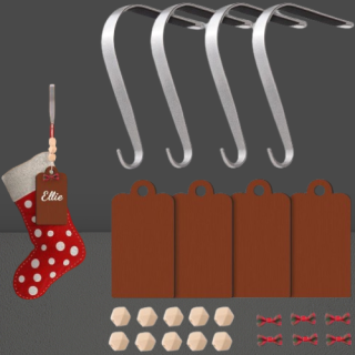 Juego de 4 soportes de calcetines de Navidad para manto