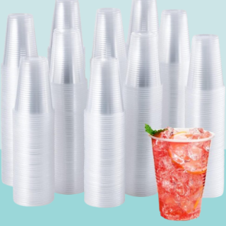 Paquete de 2000 vasos de plástico transparente de 9 onzas