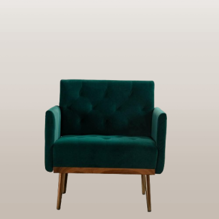 Silla decorativa de terciopelo con brazos COLOR VERDE