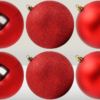 Bolas de plástico inastillables de Navidad 6 unidades color rojo