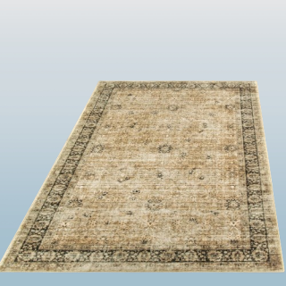 Alfombra vintage de 4 x 6 pies  lavable y neutra COLOR BEIGE