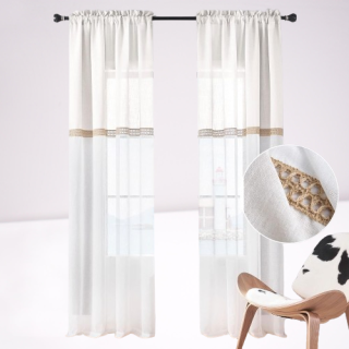 2 Cortinas transparentes blancas de 96 pulgadas de largo