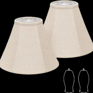 Juego de 2 pantallas de lamparas de campana beige