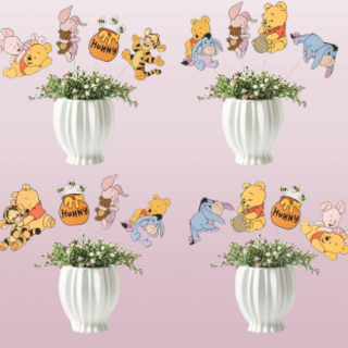 24 piezas de decoración de fiesta de Winnie Pooh