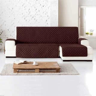 Protector Sofá en L Café-Beige Lado Derecho