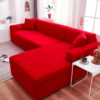 Protector de Sofá en L funda ajustable Rojo Derecho