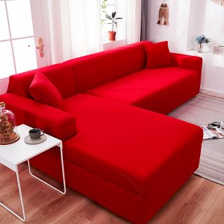 Protector de Sofá en L funda ajustable Rojo Izquierdo