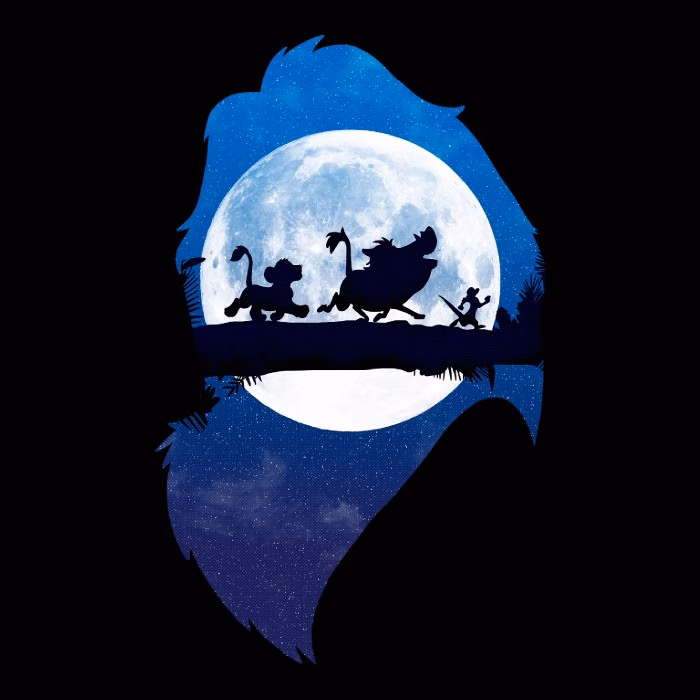 Dark Blue And white Lion