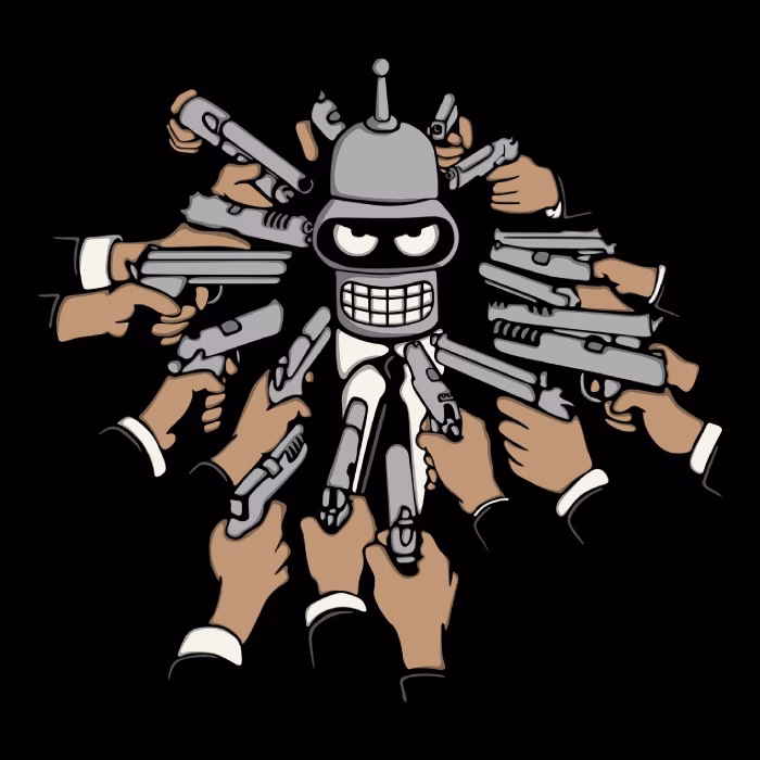 robot wick kill all humans shirtwoot