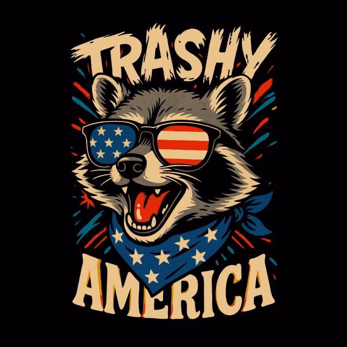 Trashy america raccoon