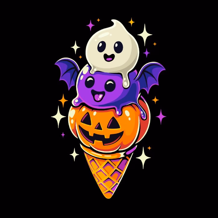 Ice Cream Halloween – Black