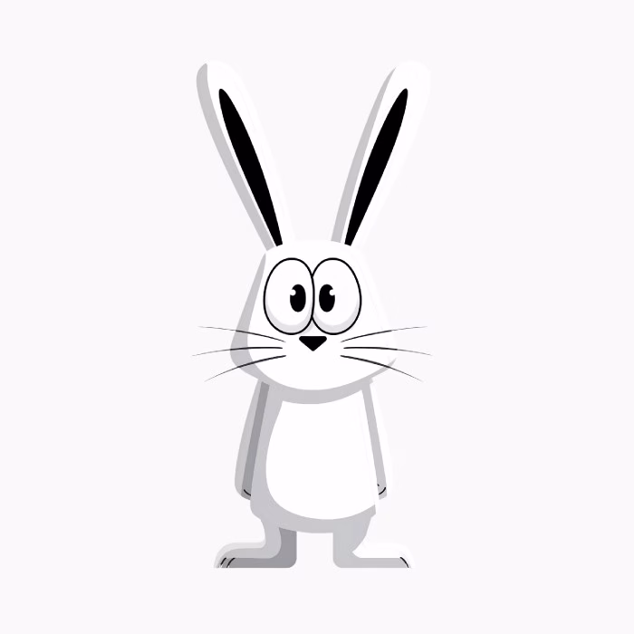 Camisetas de Animales Divertidos Diseño Vectorial Único para Amantes de la Naturaleza- Conejo Blanco