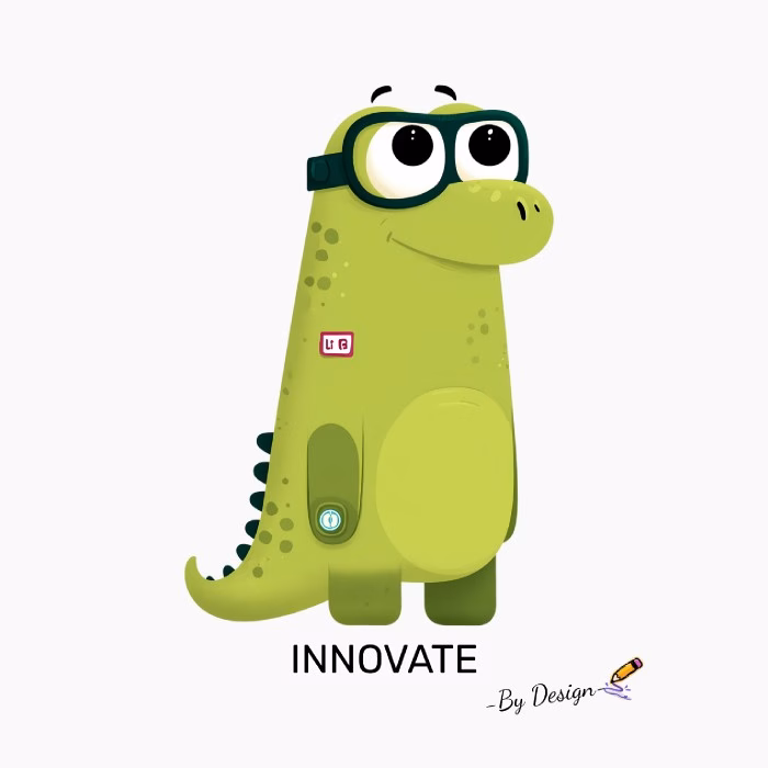 Camiseta Dinosaurio Verde con Gafas INNOVATE – By Design Diseño Creativo y Moderno