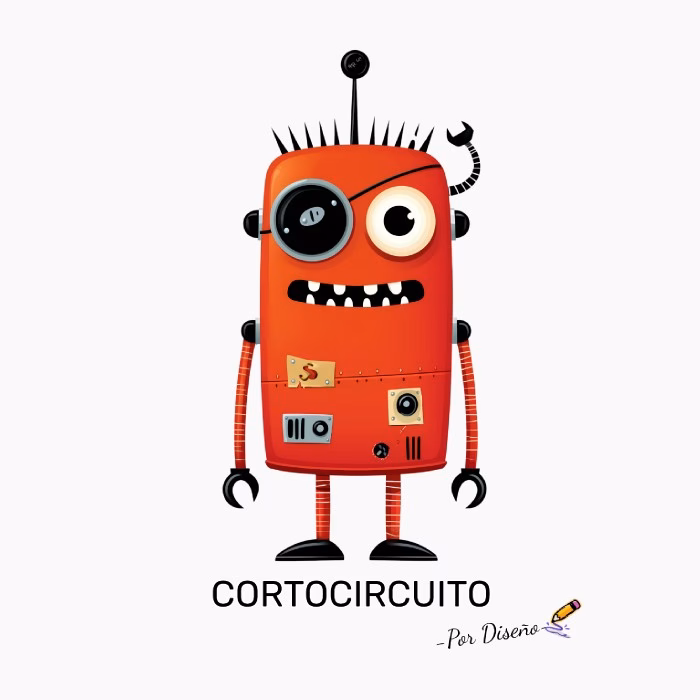 Robot Rojo CORTOCIRCUITO – Por Diseño Diseño Divertido y Moderno
