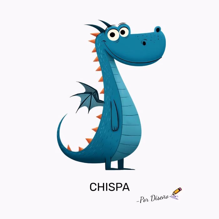 Camiseta Dragón Azul CHISPA – Por Diseño Diseño Original y Divertido