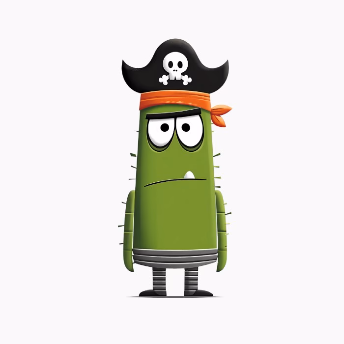 Pirata Verde Serio Diseño Unisex para Niños y Jóvenes