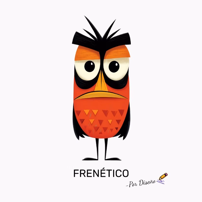 Personaje Frenético Diseño Original para Adultos con Energía y Humor