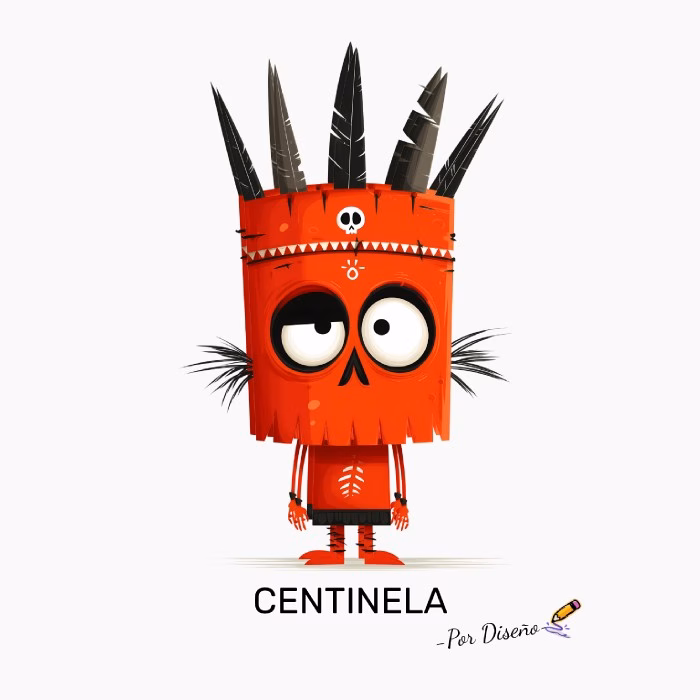 Centinela Guerrero Diseño Original y Divertido Ilustración Única