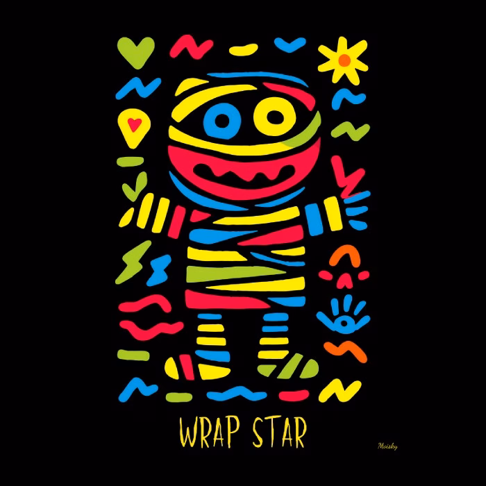 Momia Neón Pop Art  Wrap Star Halloween