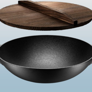 Sartén de hierro fundido para freír con tapa de 14 pulgadas