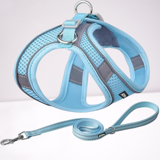 Arnés para perro color celeste tamaño S